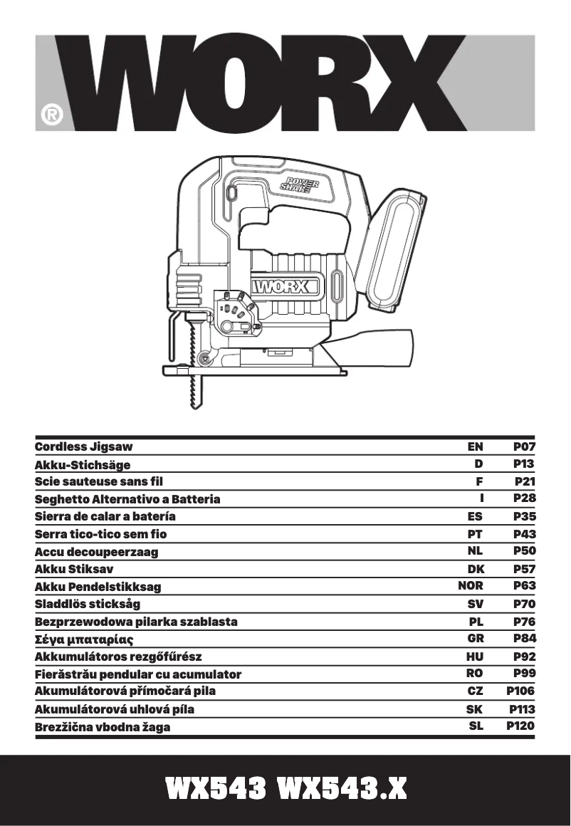First page image of the manual for WX543