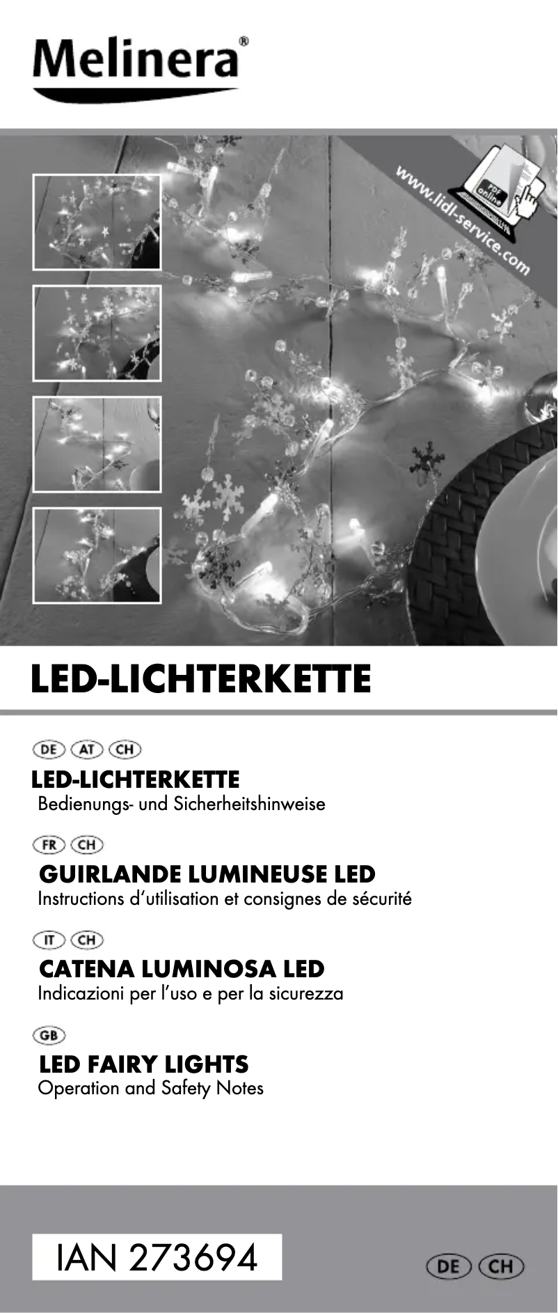 Page 1 of the manual User Manual Melinera IAN 273694