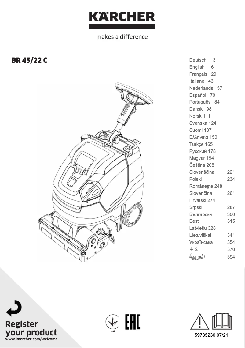 Page 1 of the manual User Manual Kärcher BR 45/22 C Bp