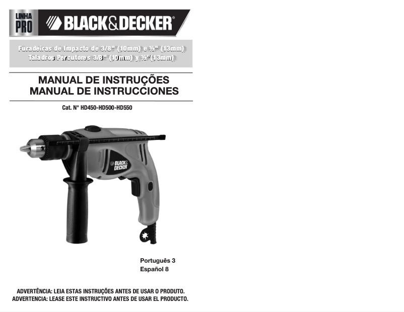 Page 1 of the manual User Manual Black & Decker HD505