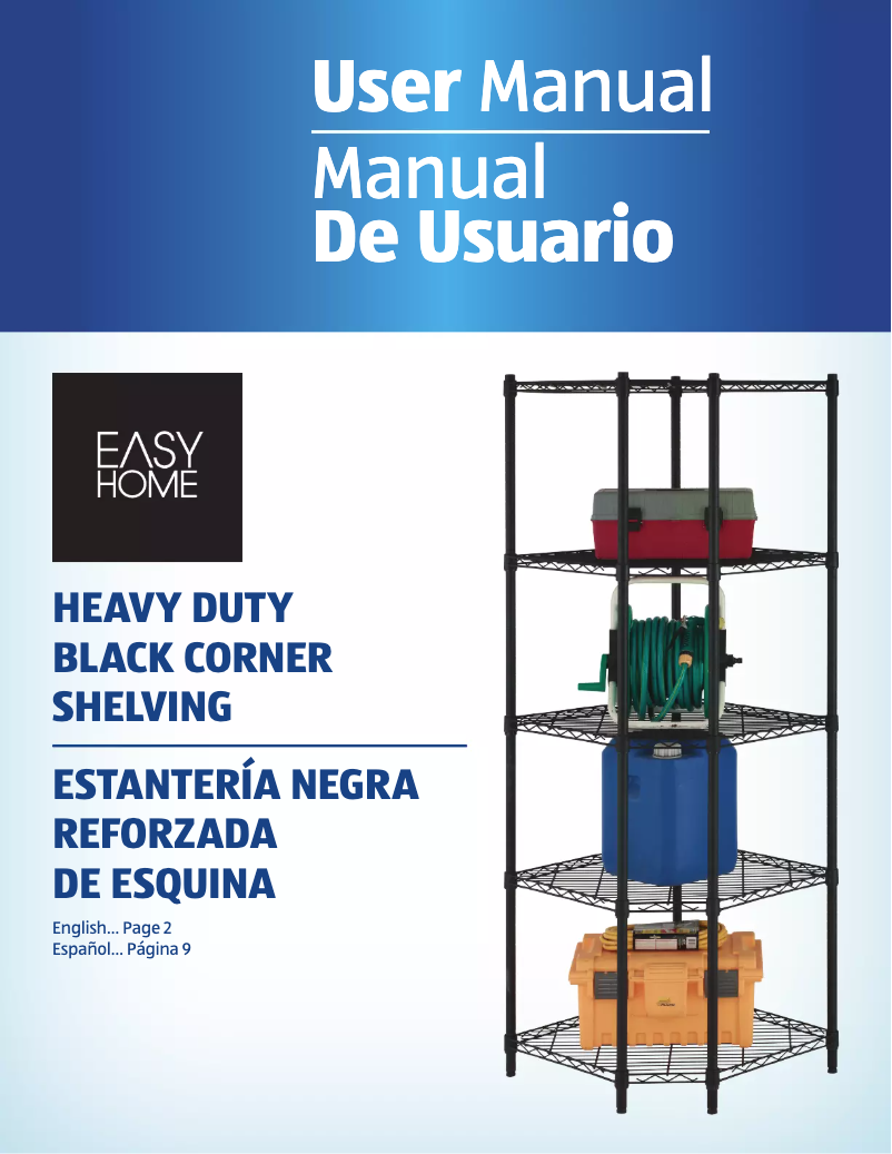 Page 1 of the manual User Manual Easy Home Heavy Duty Black Shelving