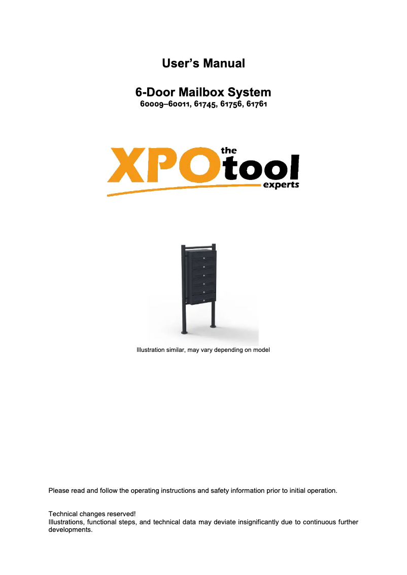 First page image of the manual for 60009