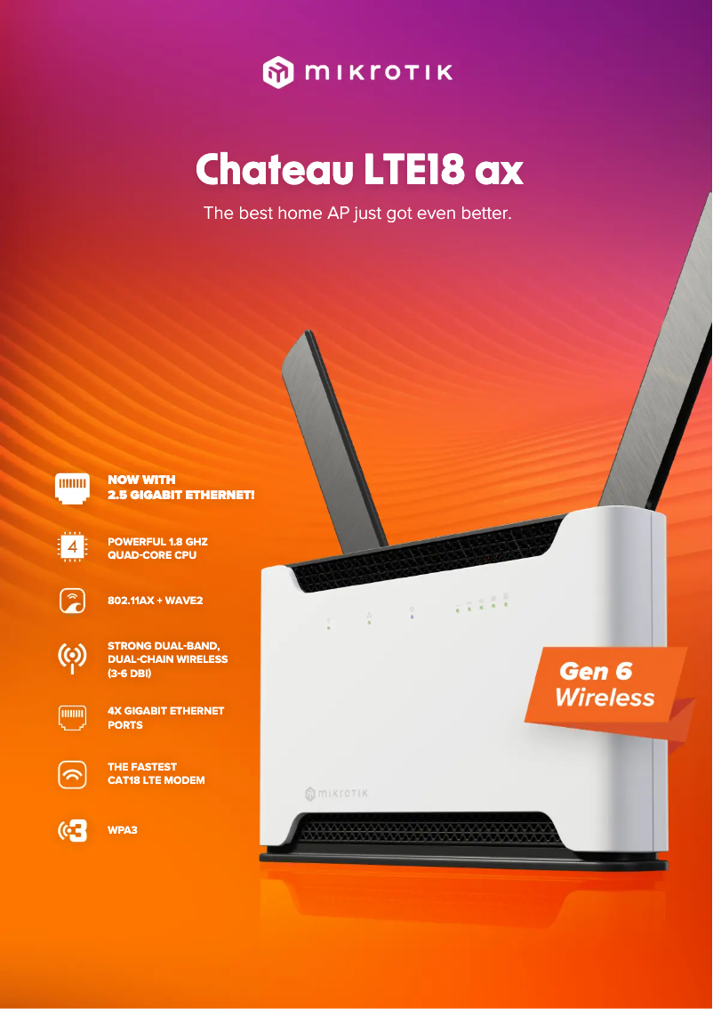 Page 1 of the manual Brochure Mikrotik Chateau LTE18 ax