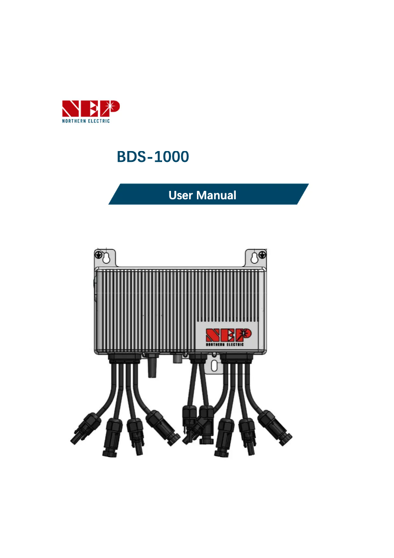 First page image of the manual for BDS-1000