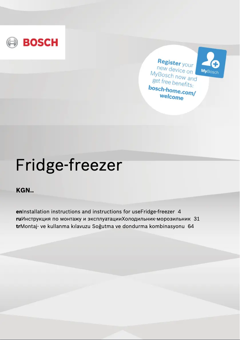 Page 1 of the manual User Manual Bosch KGN56HI3M8