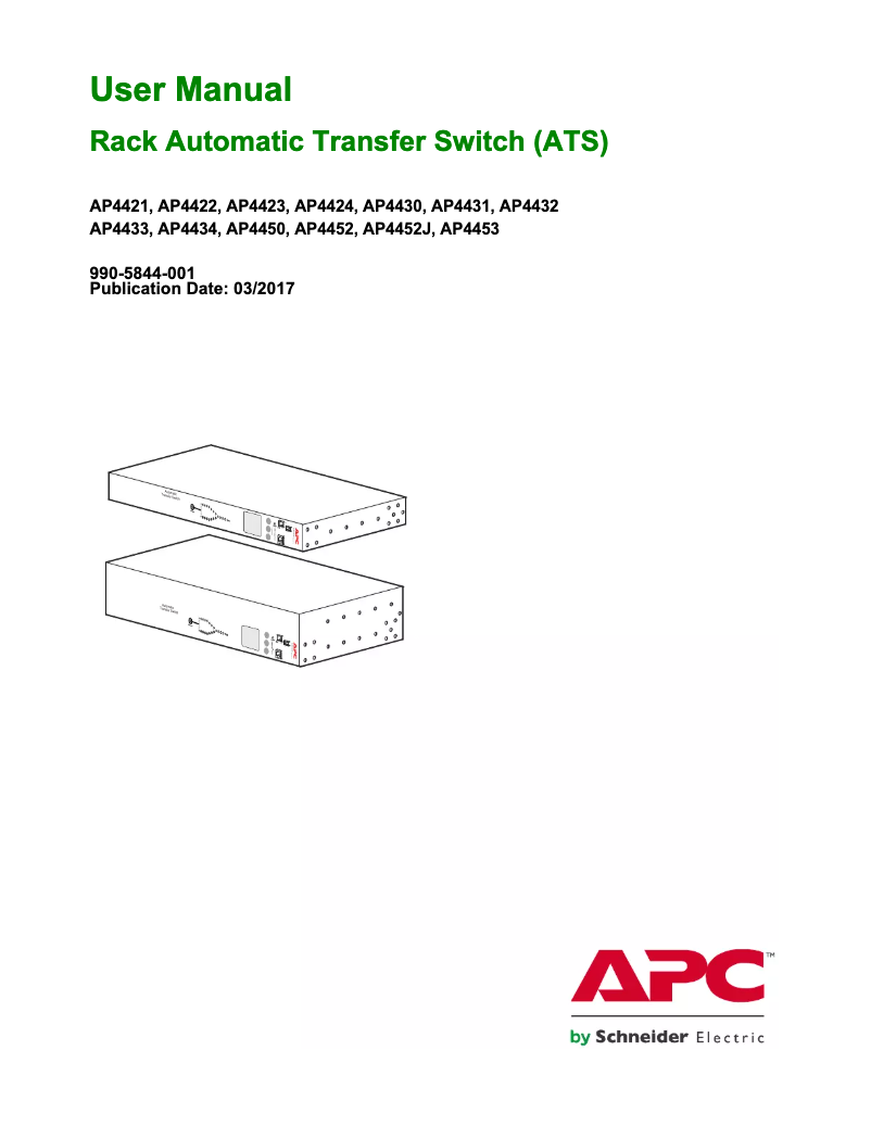 First page image of the manual for AP4424