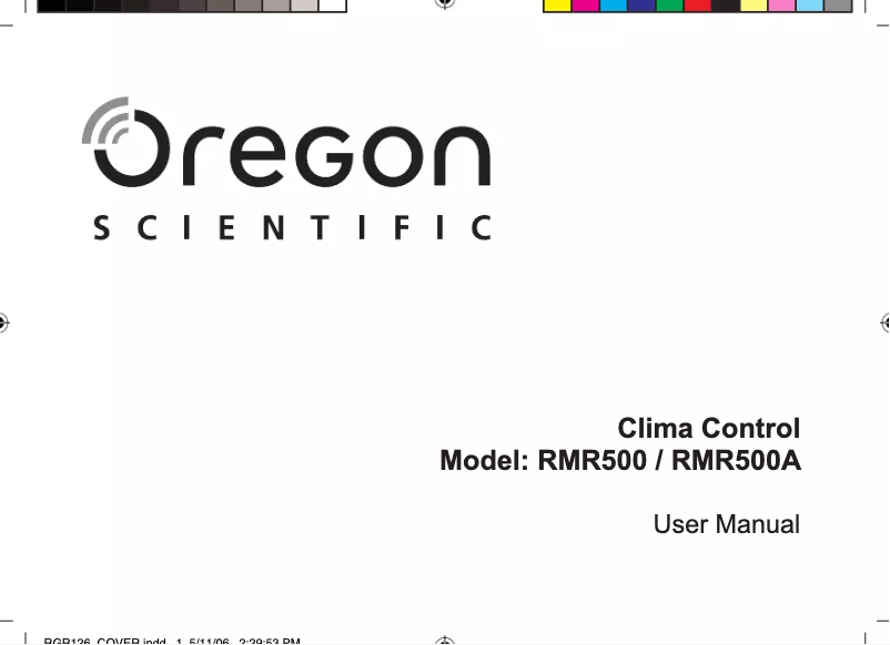 Page 1 of the manual User Manual Oregon Scientific RMR500