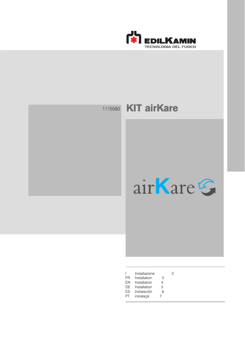 Page 1 of the manual User Manual Edilkamin KIT airKare