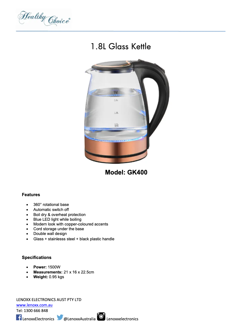 First page image of the manual for GK400