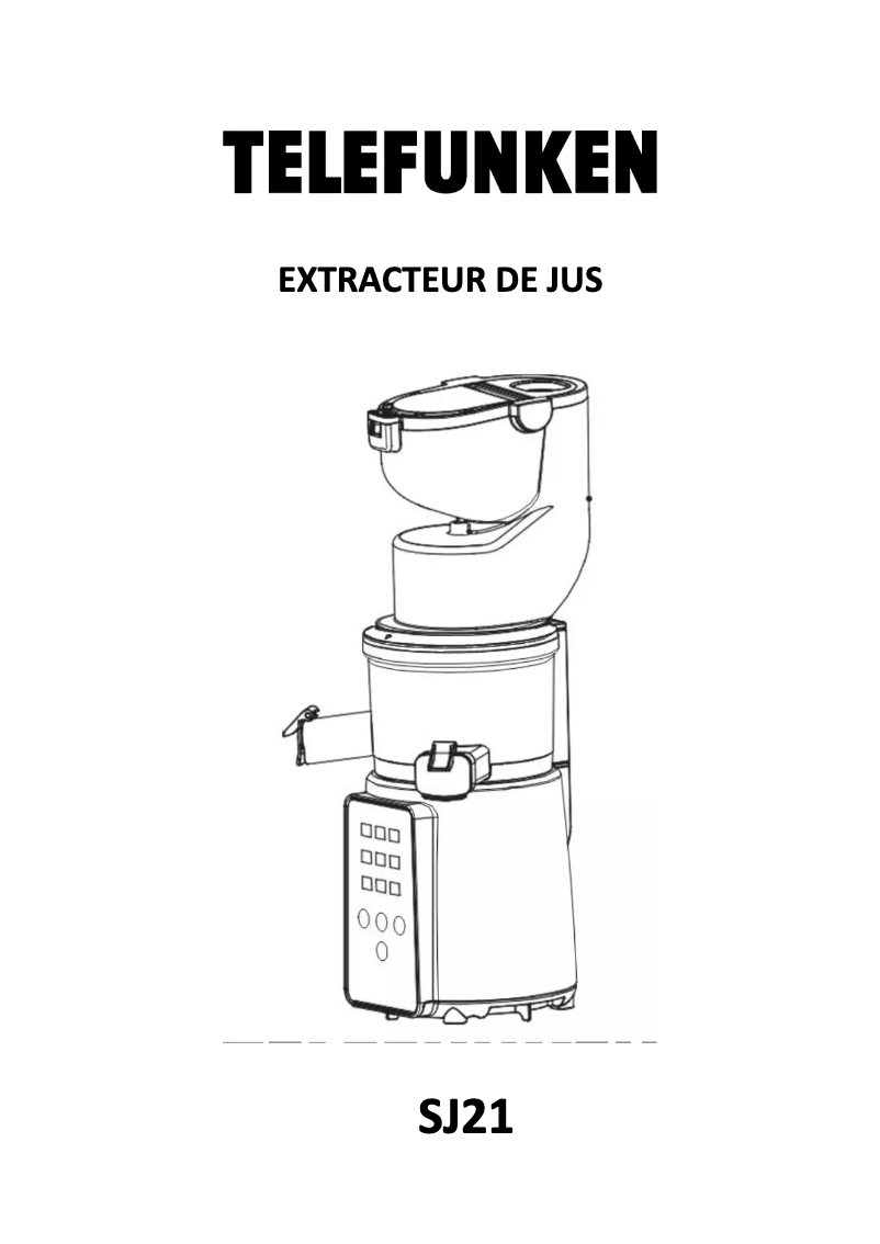 Page 1 of the manual User Manual Telefunken SJ21