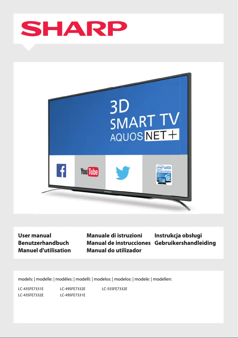 First page image of the manual for LC-55SFE7332E