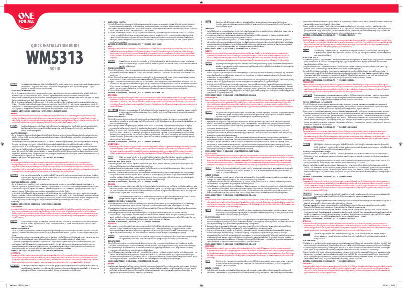 Page 1 of the manual User Manual One for all WM 5313