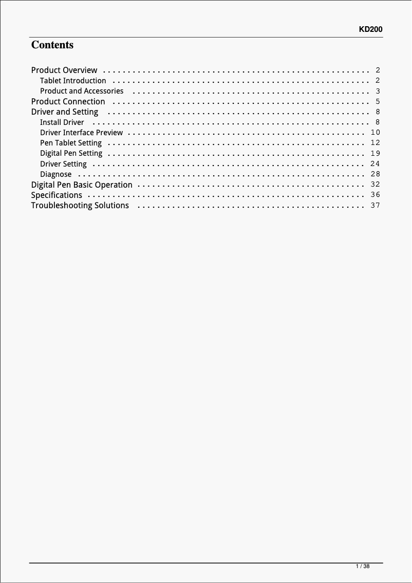 Page 1 of the manual User Manual Huion Inspiroy Keydial KD200