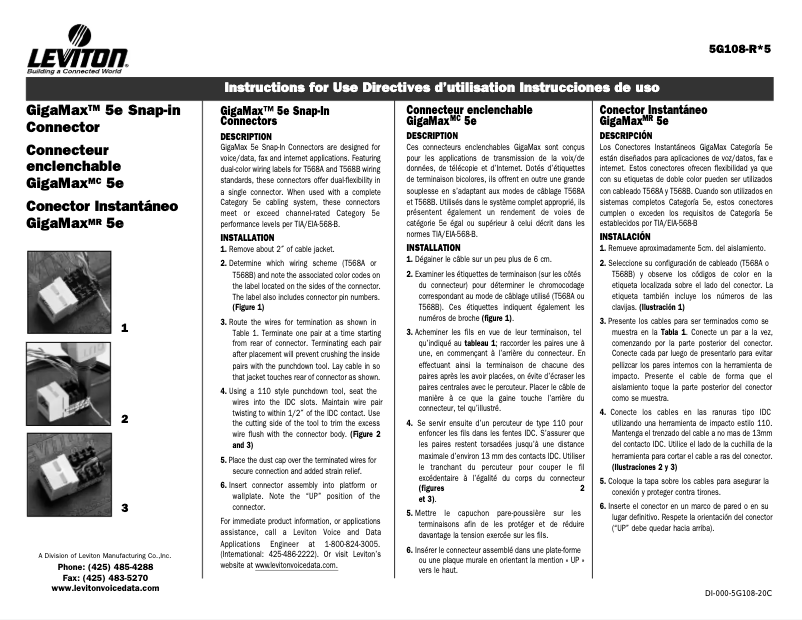 First page image of the manual for 5G108-RI5