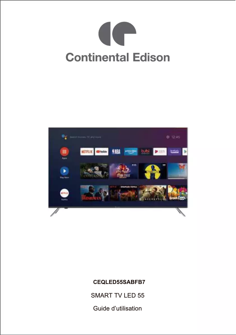Page 1 of the manual User Manual Continental Edison CEQLED55SABFB7