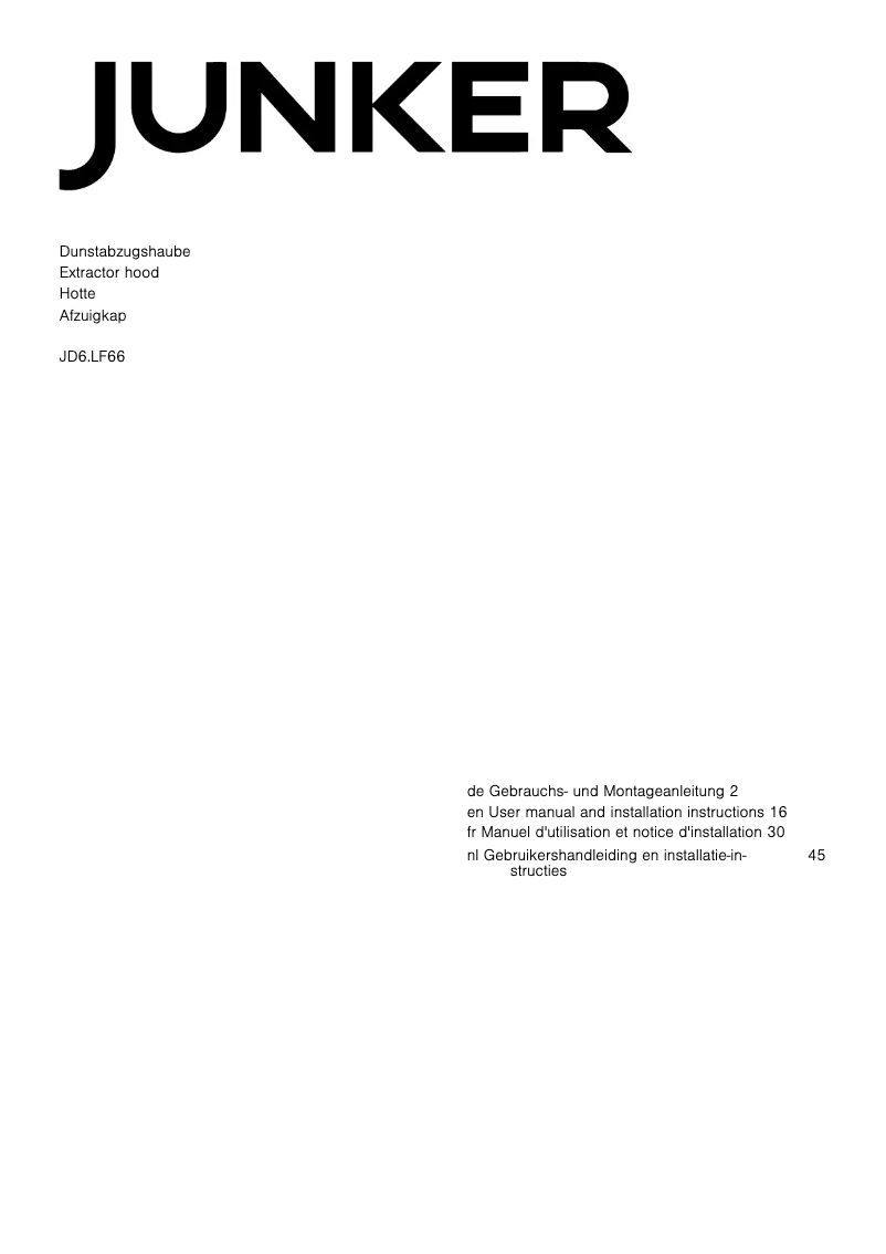 Page 1 of the manual User Manual Junker JD68LF66