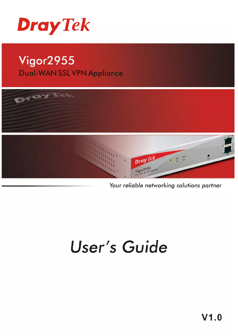 Page 1 of the manual User Manual Draytek Vigor 2955