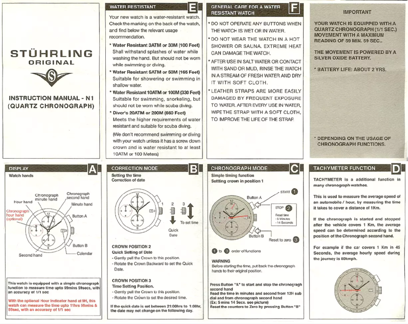 Page 1 of the manual User Manual Stührling N1
