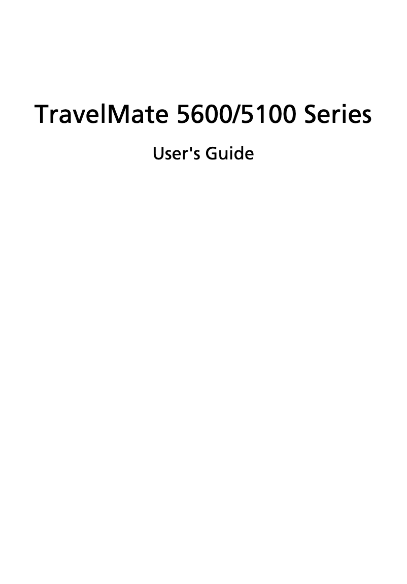 Page 1 of the manual User Manual Acer Travelmate 5600