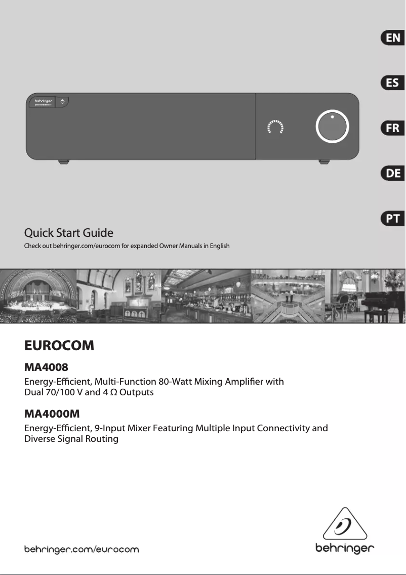 First page image of the manual for Eurocom MA4008