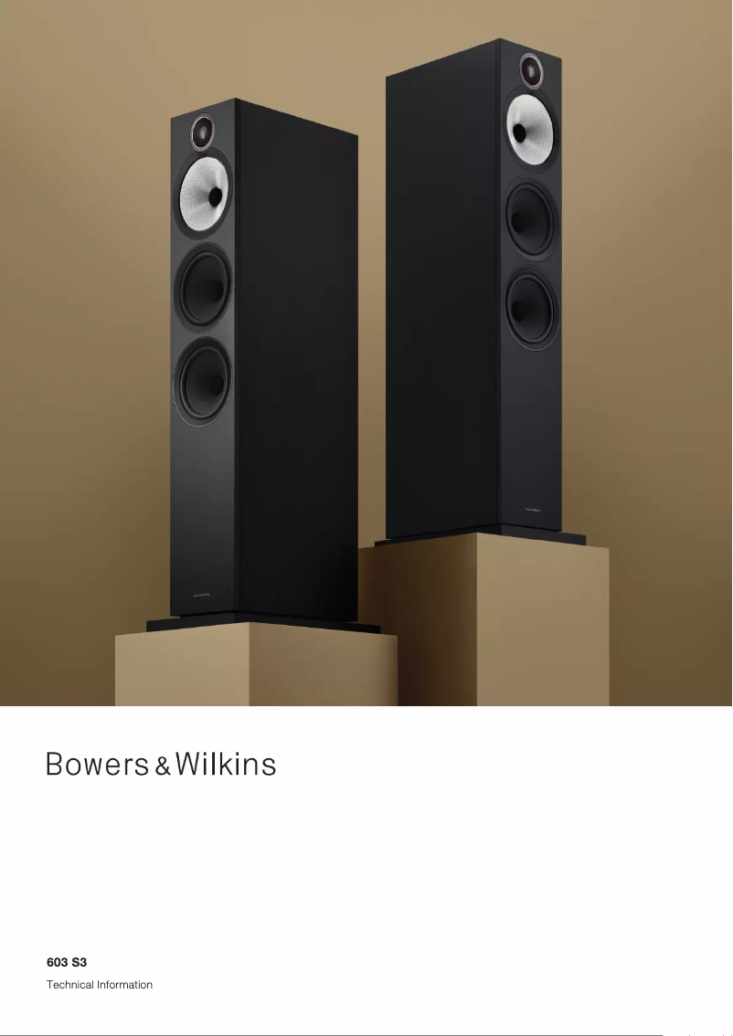 Page 1 of the manual Technical Sheet Bowers & Wilkins 603 S3