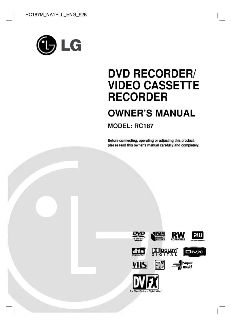 Page 1 of the manual User Manual LG RC187M