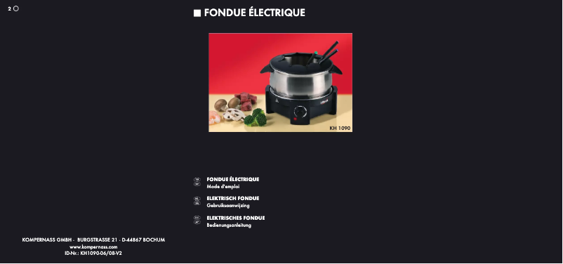 First page image of the manual for KH 1090