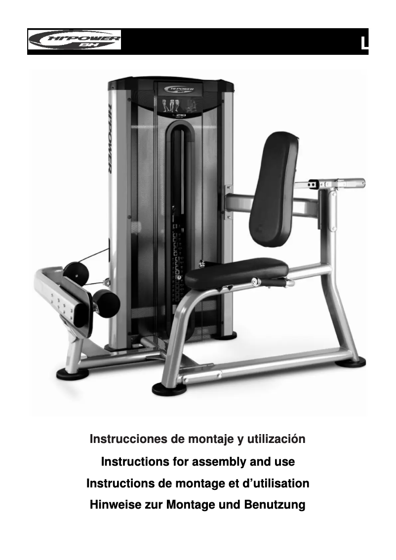 Page 1 of the manual User Manual BH Fitness L610