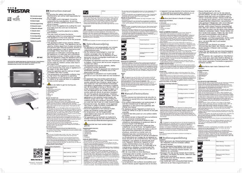 Page 1 de la notice Manuel utilisateur TriStar OV-1441