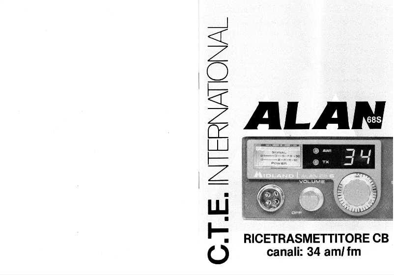First page image of the manual for Alan 68S-34 Canali
