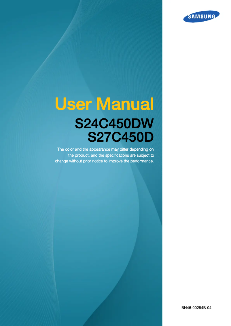 Page 1 of the manual User Manual Samsung SyncMaster S27C450D