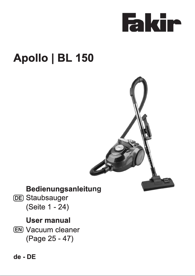 First page image of the manual for Apollo BL 150