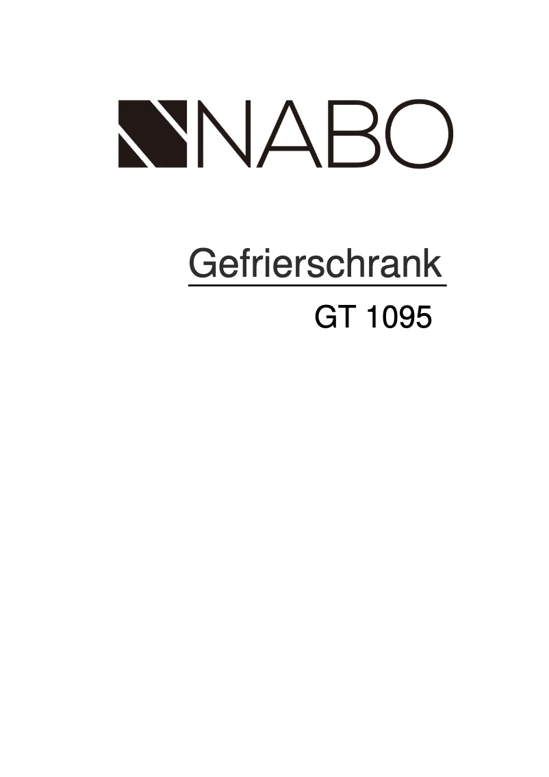 First page image of the manual for GT 1095