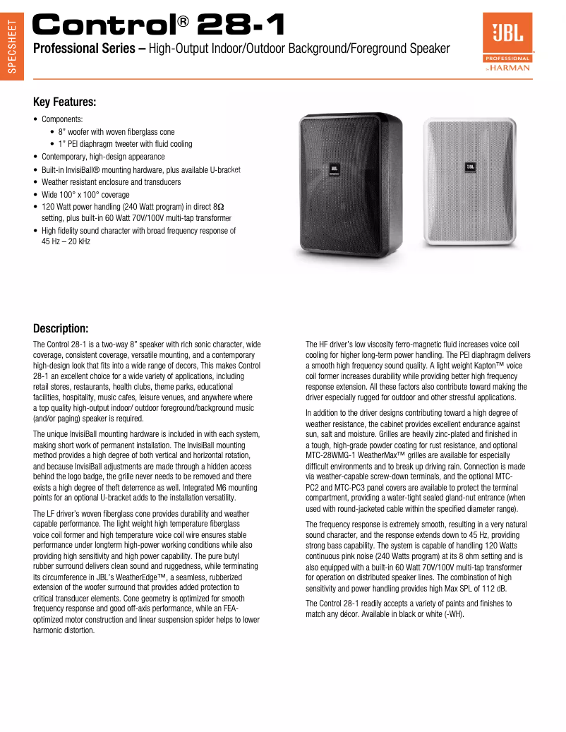 First page image of the manual for Control 28-1