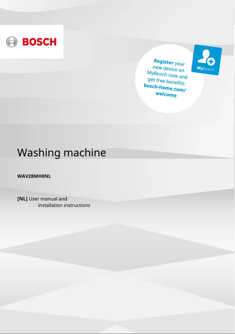 Page 1 of the manual User Manual Bosch WAV28MH0NL
