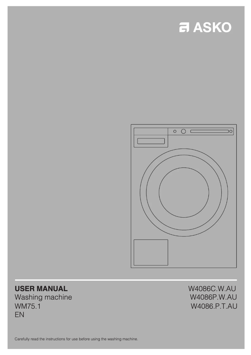 First page image of the manual for W4086P.T.AU
