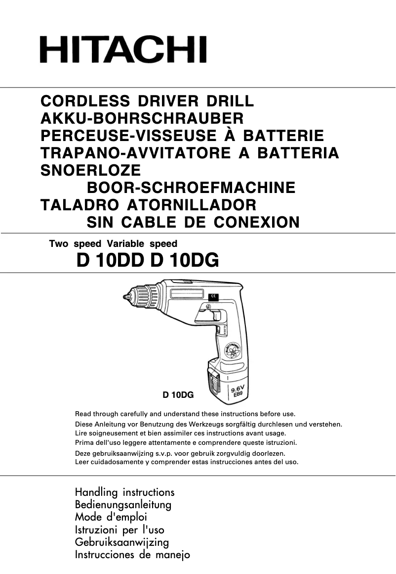 Page 1 of the manual User Manual Hitachi D 10DD