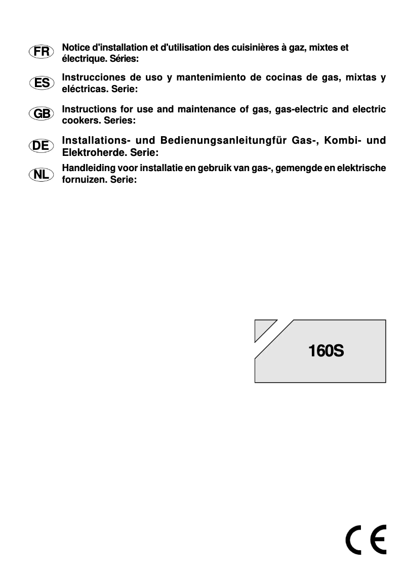 First page image of the manual for CFPG100INAUS