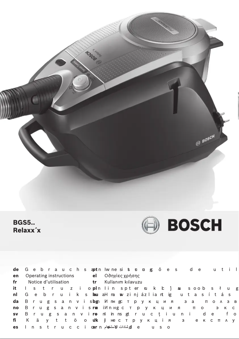 Page 1 of the manual User Manual Bosch Relaxx'x Prosilence Plus BGS5330A