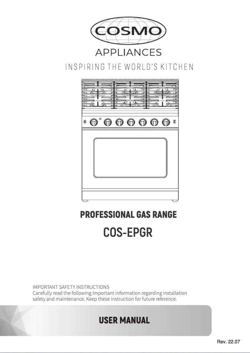 First page image of the manual for COS-EPGR486G