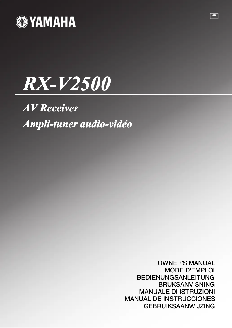 First page image of the manual for RX-V2500