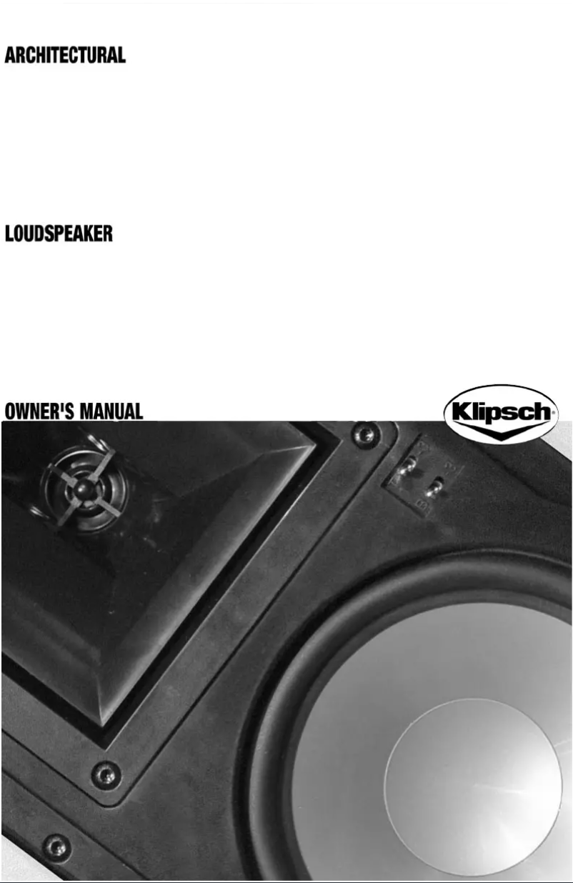Page 1 of the manual User Manual Klipsch Architectural R-1650-C
