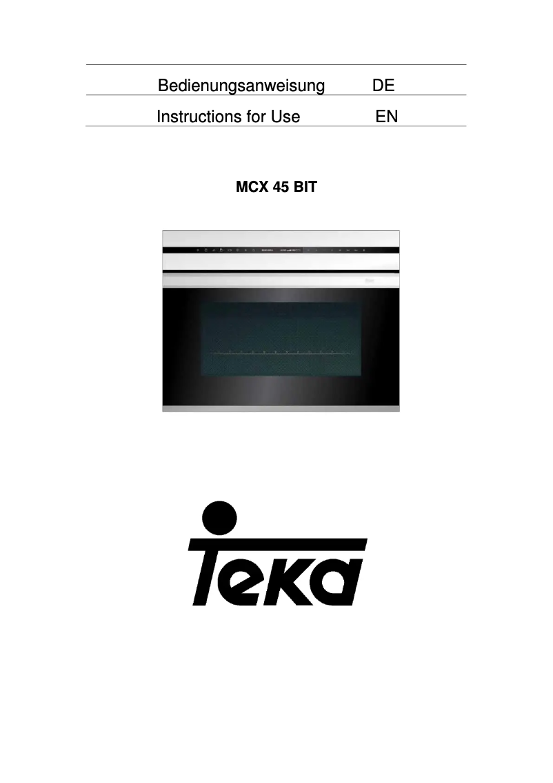 Page 1 of the manual User Manual Teka MCX 45.1 BIT