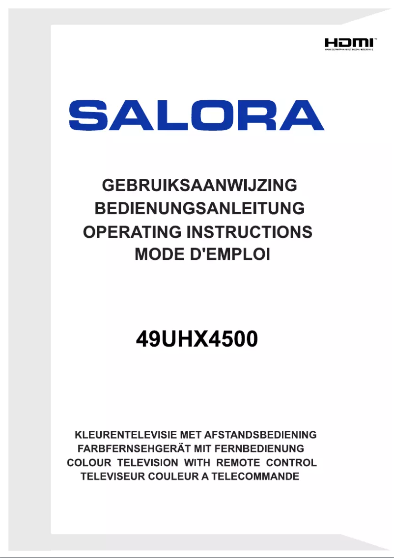 Page 1 of the manual User Manual Salora 49UHX4500