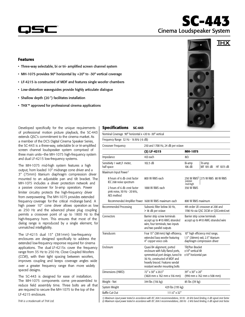 First page image of the manual for SC-443