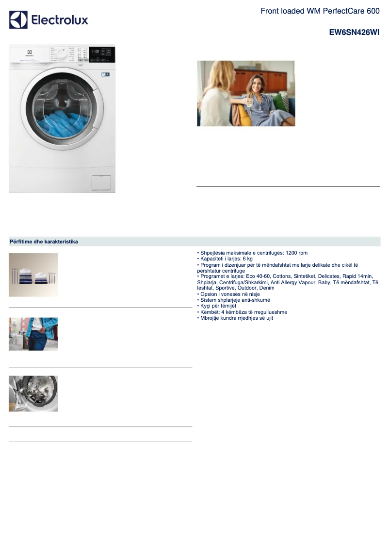 First page image of the manual for EW6SN426WI