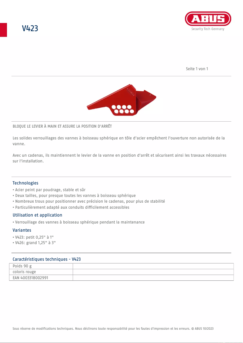 First page image of the manual for V426