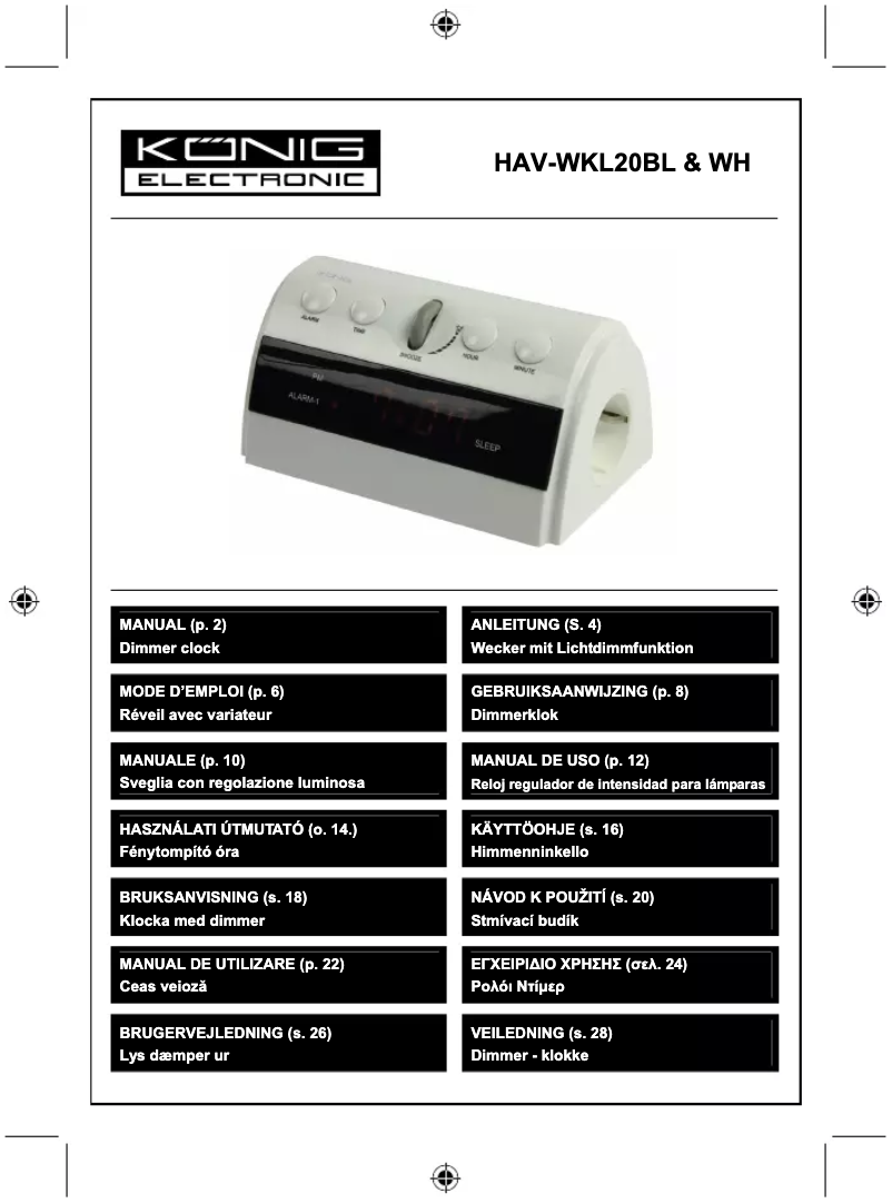 First page image of the manual for HAV-WKL20WH