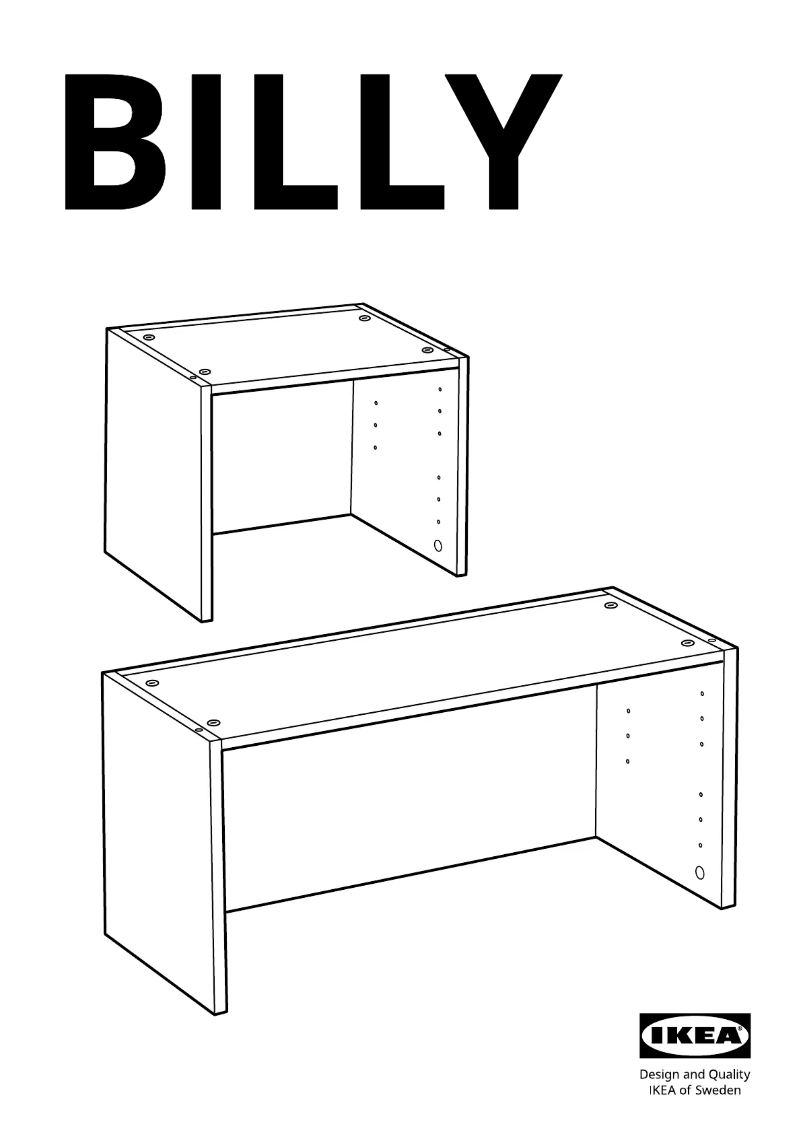 Page 1 of the manual User Manual Ikea BILLY 704.019.33