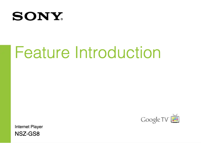 First page image of the manual for NSZ-GS8